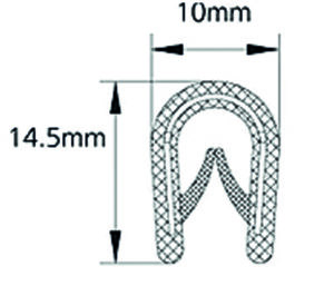 BRS2177 BLACK PVC FLEXIBLE GRIP PROFILE